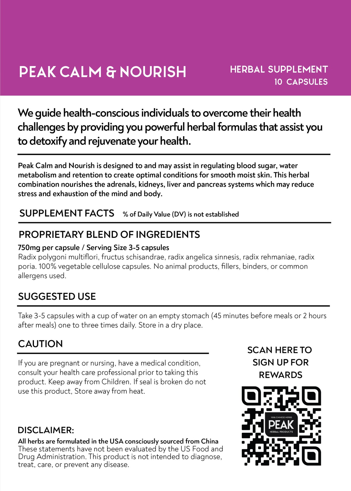 Peak Calm & Nourish